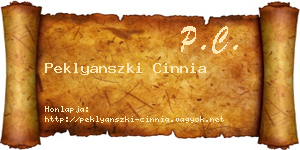 Peklyanszki Cinnia névjegykártya